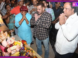 Salman Khan goes barefoot for Ganapati darshan at...; offers prayers with...; fans call him 'fit and handsome'