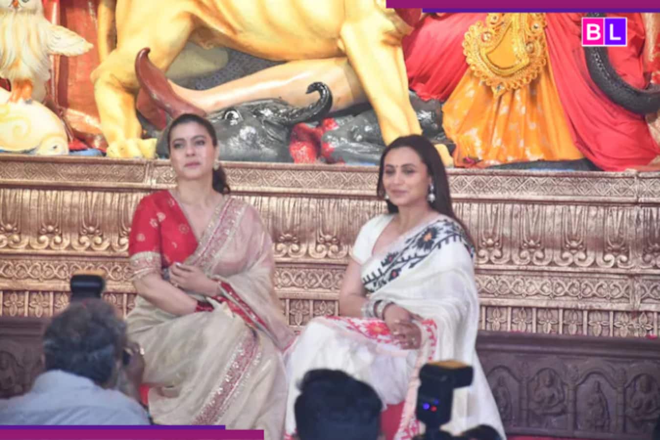 Kajal y la reina Mukherjee revestan Durga Puja Pandal, las hermanas son sensibles ...