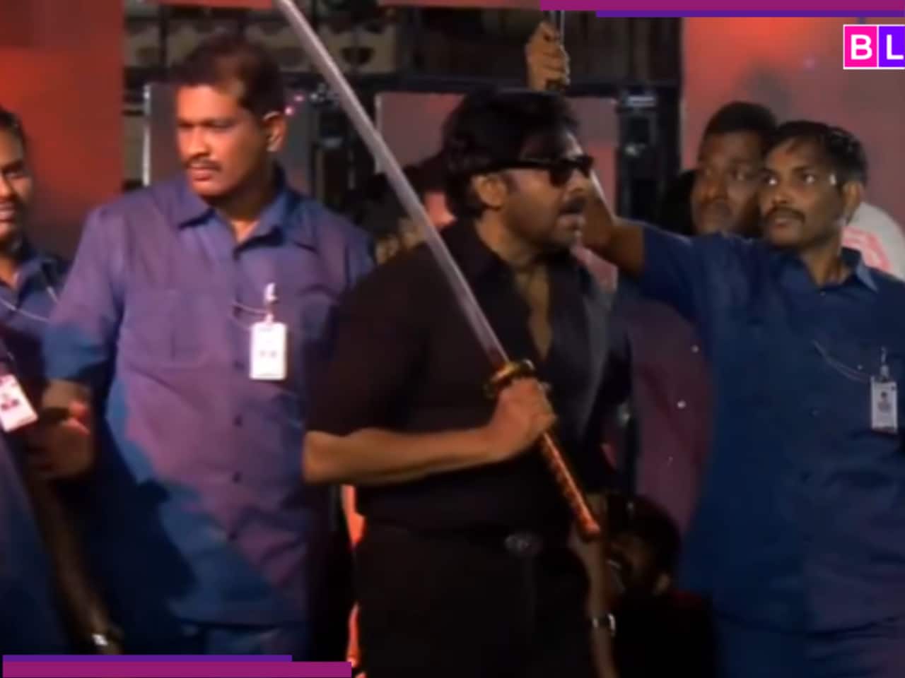 OG Pre-Release Event: Pawan Kalyan wields sword during DRAMATIC entry, narrowly ESCAPES..., video goes VIRAL