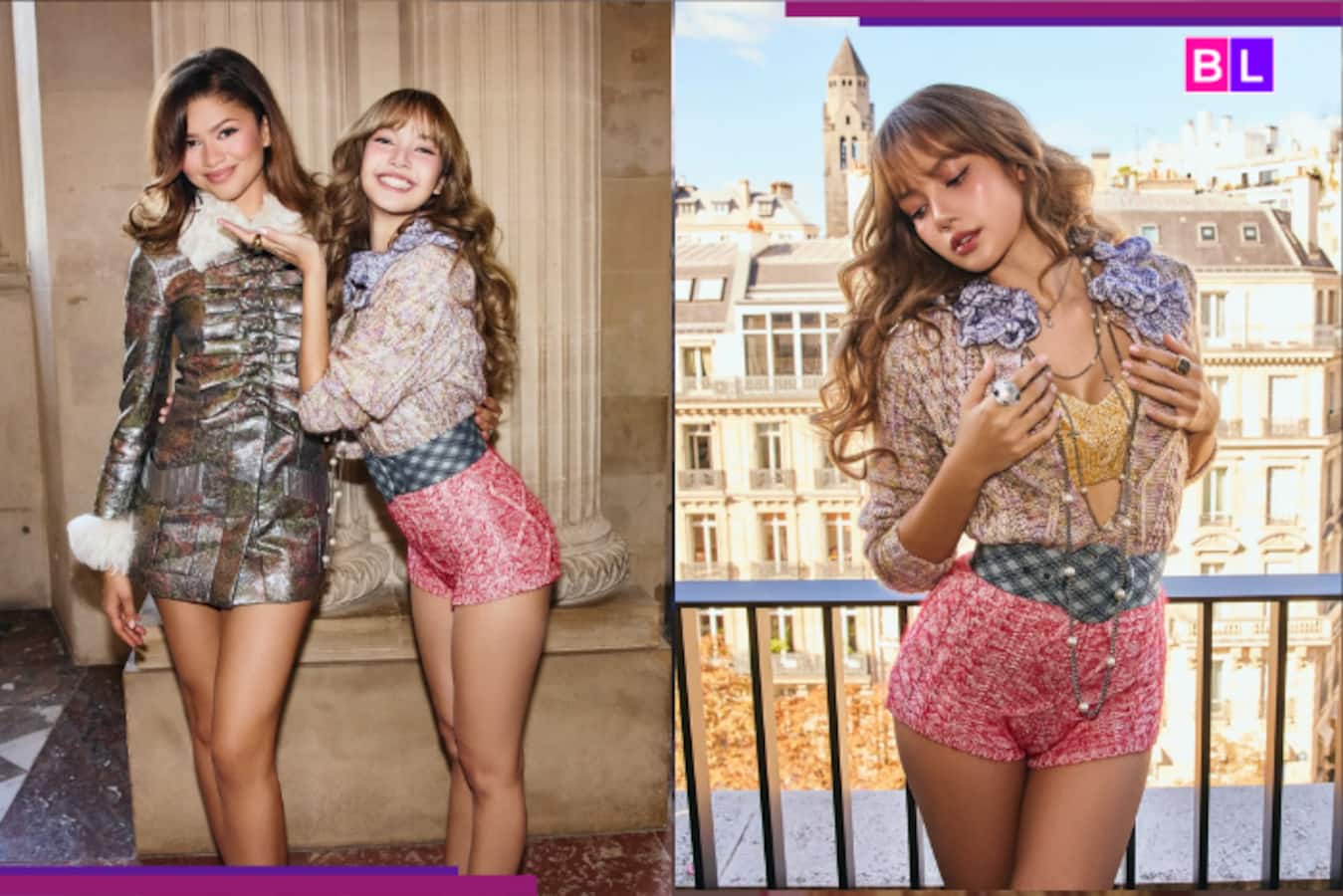 Blackpink Lisa compartiendo fotos virales con Jendaya y Felix de la Semana de la Moda de París
