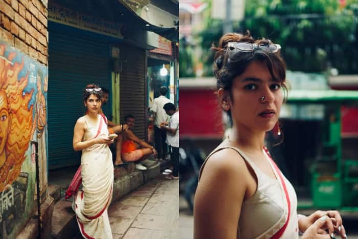 Nidhi's modern take on a saree