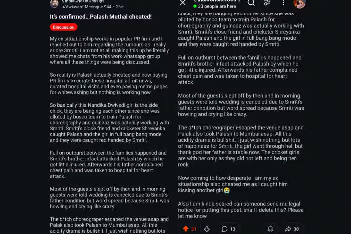 What did the Reddit post say?