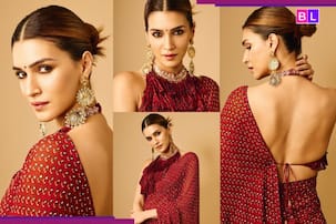 सुर्ख लाल साड़ी और बैकलैस ब्लाउज, कृति सेनन का बोल्ड लुक काट रहा गदर, ब्लाउज की डोरी पर अटकी फैंस की निगाह