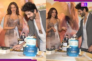 Kartik Aaryan ने टीजर लॉन्च इवेंट में को-एक्ट्रेस संग काटा केक, अनन्या पांडे पर टिकीं सबकी निगाहें