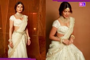 GlobeTrotter Event: Priyanka Chopra serves ROYAL desi glam in custom Anamika Khanna attire as she arrives at...
