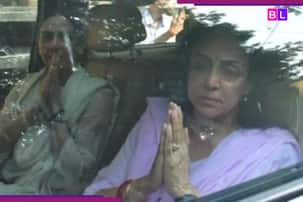 Dharmendra Death: Wife Hema Malini and daughter Esha Deol fold hands while... [Viral Video]