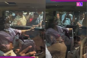 Dharmendra DIES at 89 : Hema Malini looks DEVASTATED as she arrives at..., cops try hard to...