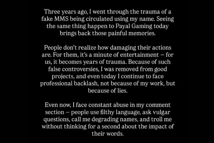 Anjali Arora's statement