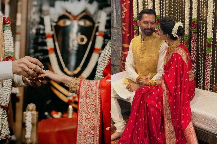 सिंपल लेकिन ग्रेसफुल दिखा वेडिंग कपल