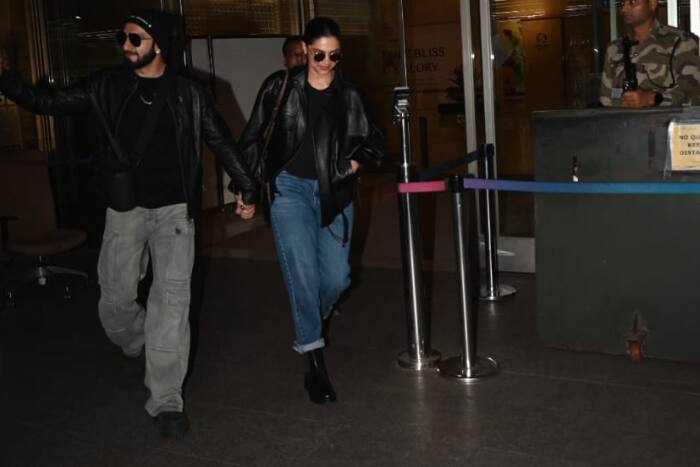 एयरपोर्ट पर नजर आए दीपिका और रणवीर