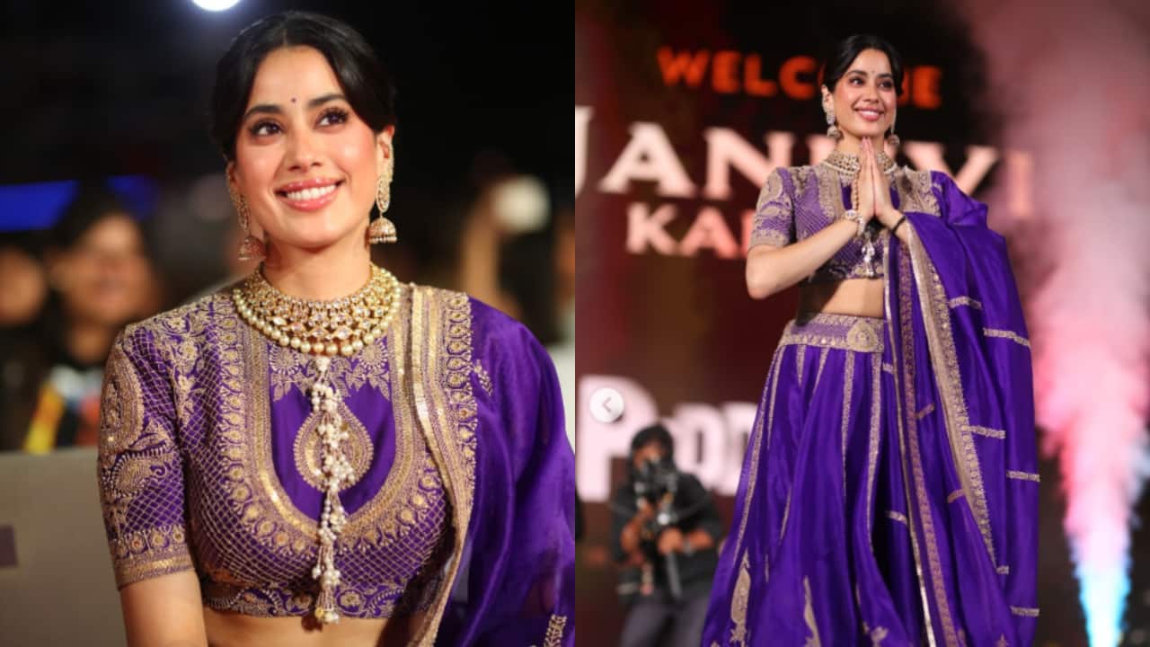 Janhvi Kapoor channels modern-day ROYALTY in regal purple lehenga at Peddi music launch with Ram Charan