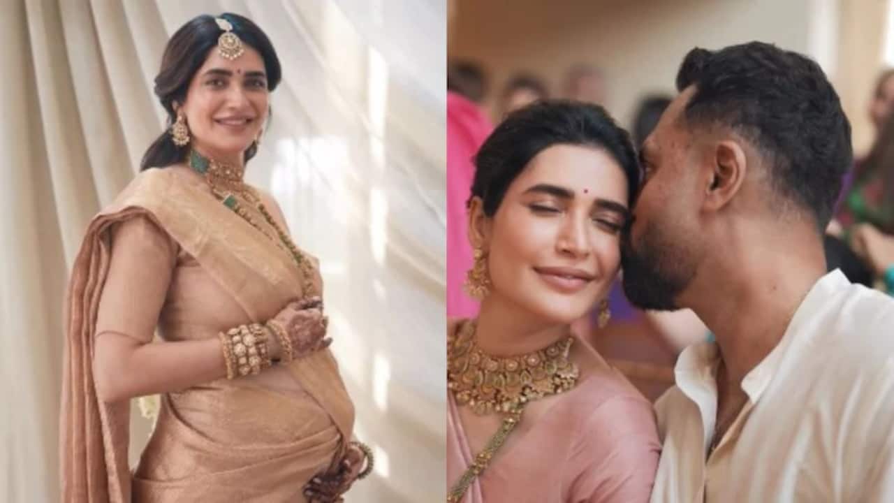 Karisma Tanna Baby Shower: ट्रेडिशनल लुक में बला की खूबसूरत लगीं होने वाली मम्मी करिश्मा तन्ना, बेबी शॉवर में झूम उठा पूरा परिवार