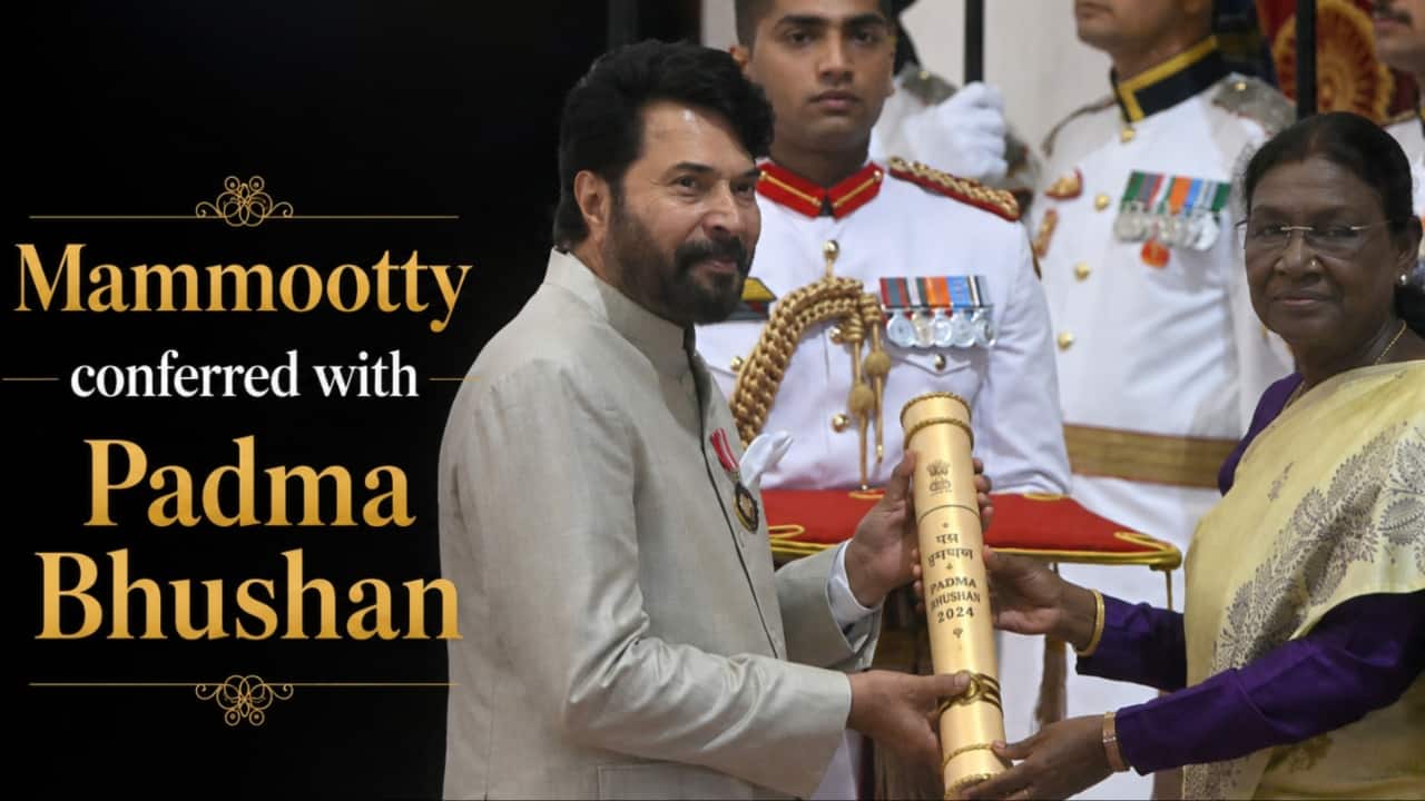 Padma Awards 2026: Mammootty conferred with Padma Bhushan by President Droupadi Murmu