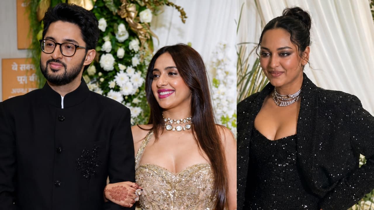 Akansha-Sharan Reception: आकांक्षा-शरण की वेडिंग रिसेप्शन में लगी सितारों की महफिल, मां के साथ दिखीं सोनाक्षी सिन्हा