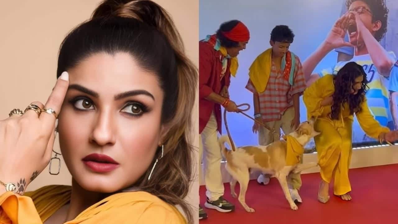 Raveena Tandon wins hearts with calm reaction to dog scare at Ohh My Dog screening