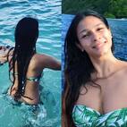 Tanishaa Mukerji is turning up the heat as she poses in a bikini by the pool