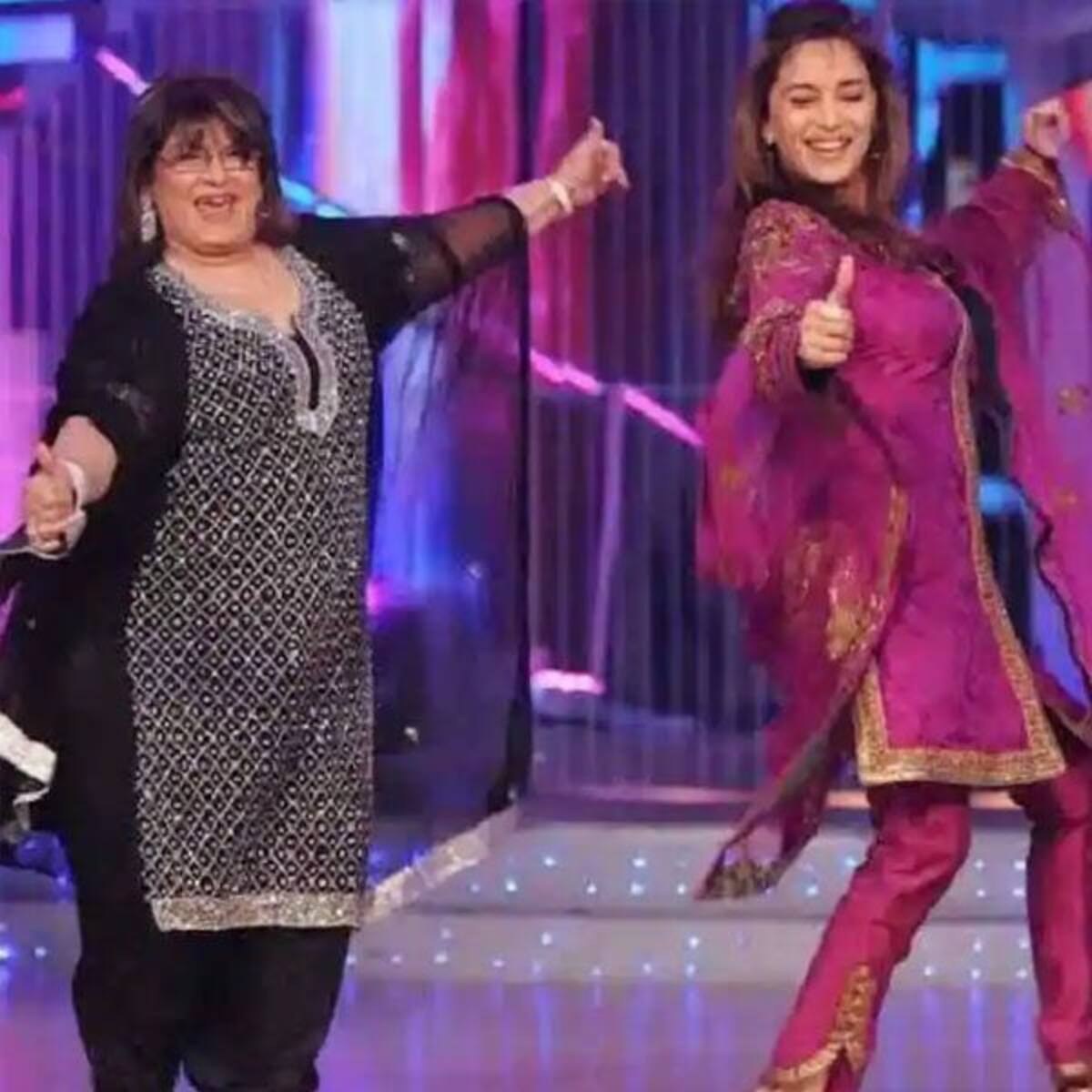 Rip Saroj Khan Saroj Khan And Madhuri Dixit Make For One Of The Greatest Bollywood Jodis Madhuri dixit and saroj khan rehearsing on the sets of sahibaan bollywood flashback. rip saroj khan saroj khan and madhuri