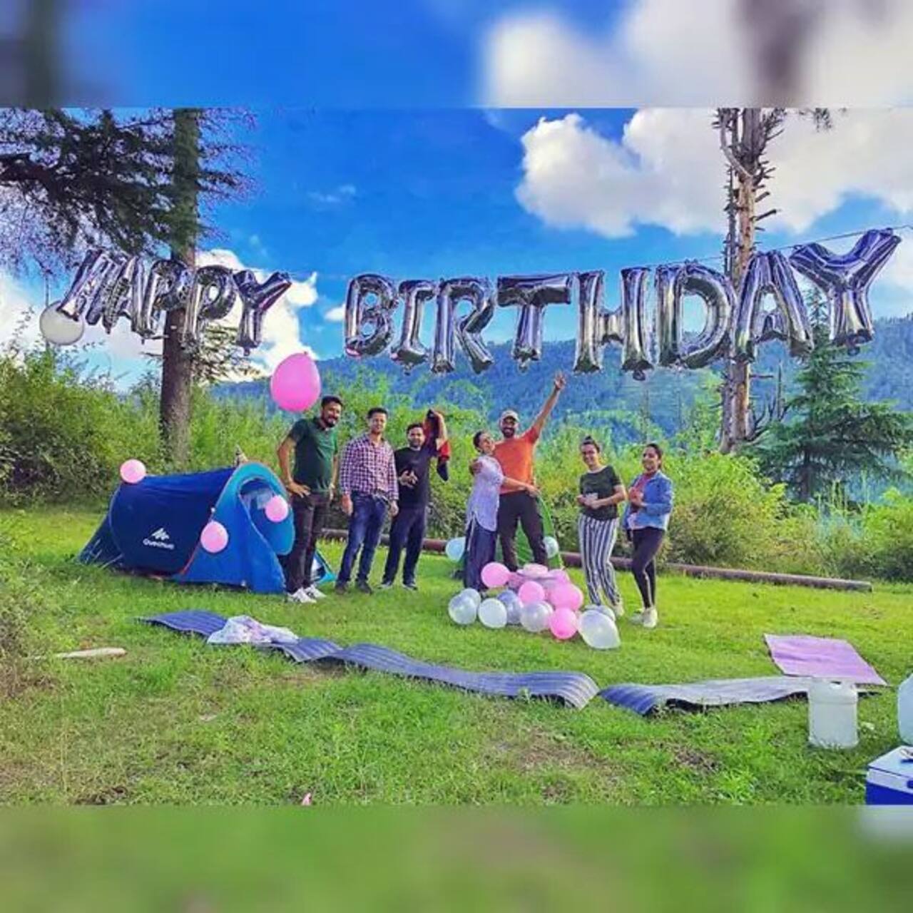 Rubina Dilaik rings in her 33rd birthday amid a tent, mountains and