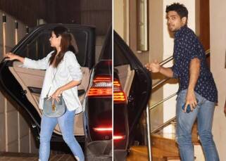 Alia Bhatt and Sidharth Malhotra in NO MOOD to pose for the papz - view pics