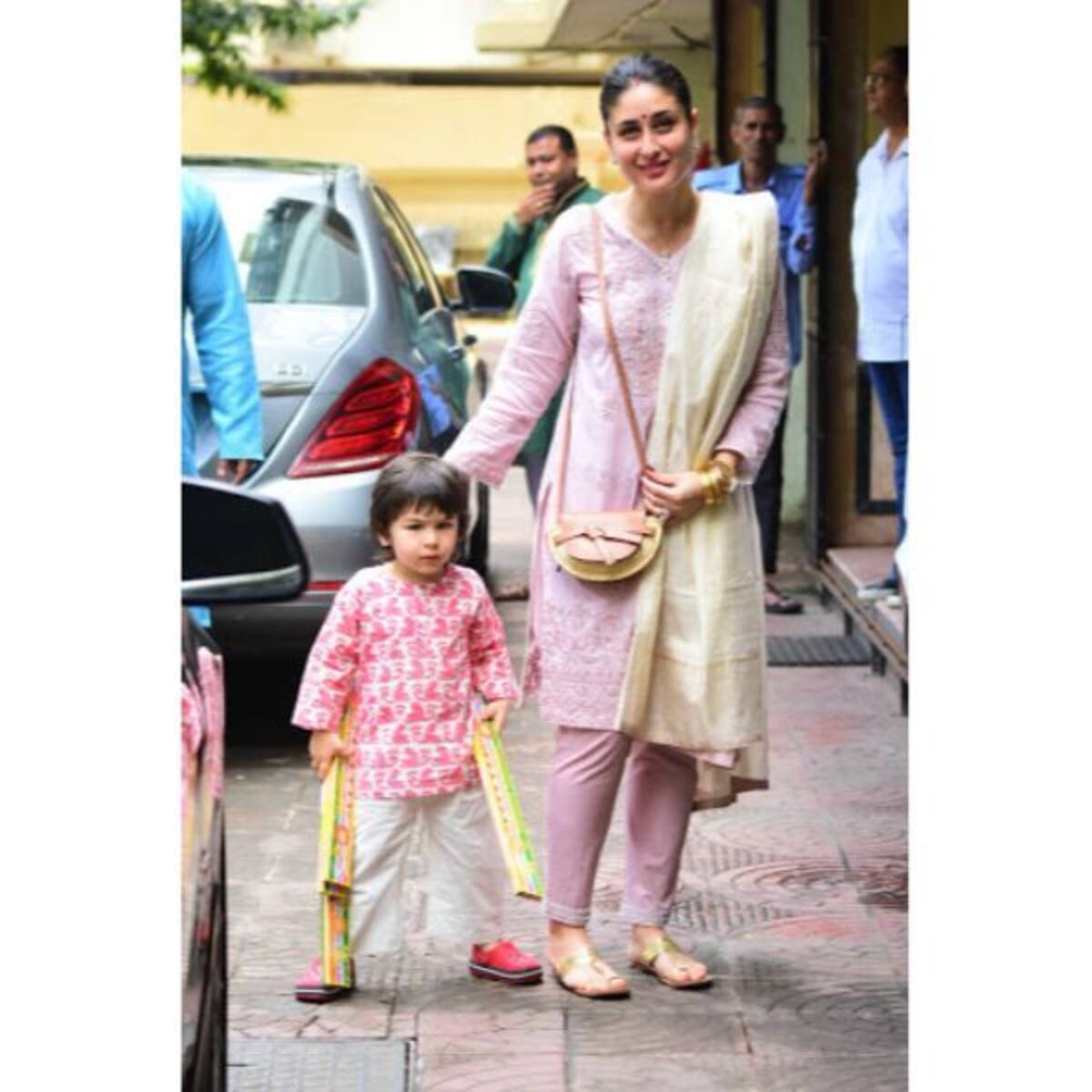 Kareena Kapoor Khan And Taimur Flaunt Their Love For Pink As They Celebrate Diwali At Saif S Office Shopping for patiala salwars online is a great this look needs nothing more than a simple patiala salwar suit with a long dupatta to match. kareena kapoor khan and taimur flaunt