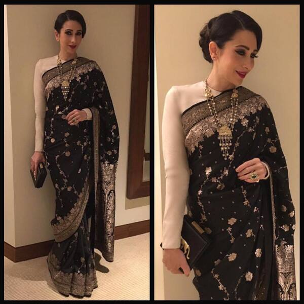 Bollywood Celebrities In Black And White Lehenga And Saree For Weddings