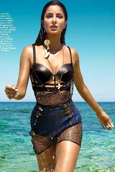 Katrina Kaif in brown bikini for Vogue magazine shoot