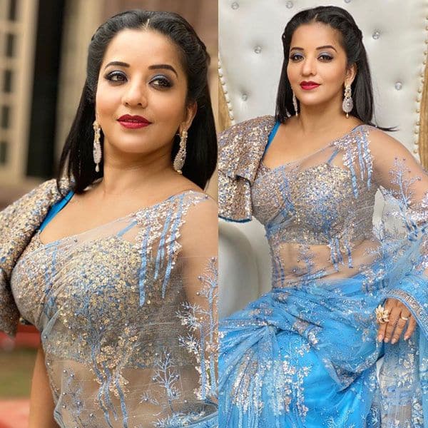 Nazar actress Monalisa looks the prettiest in THIS sexy blue saree