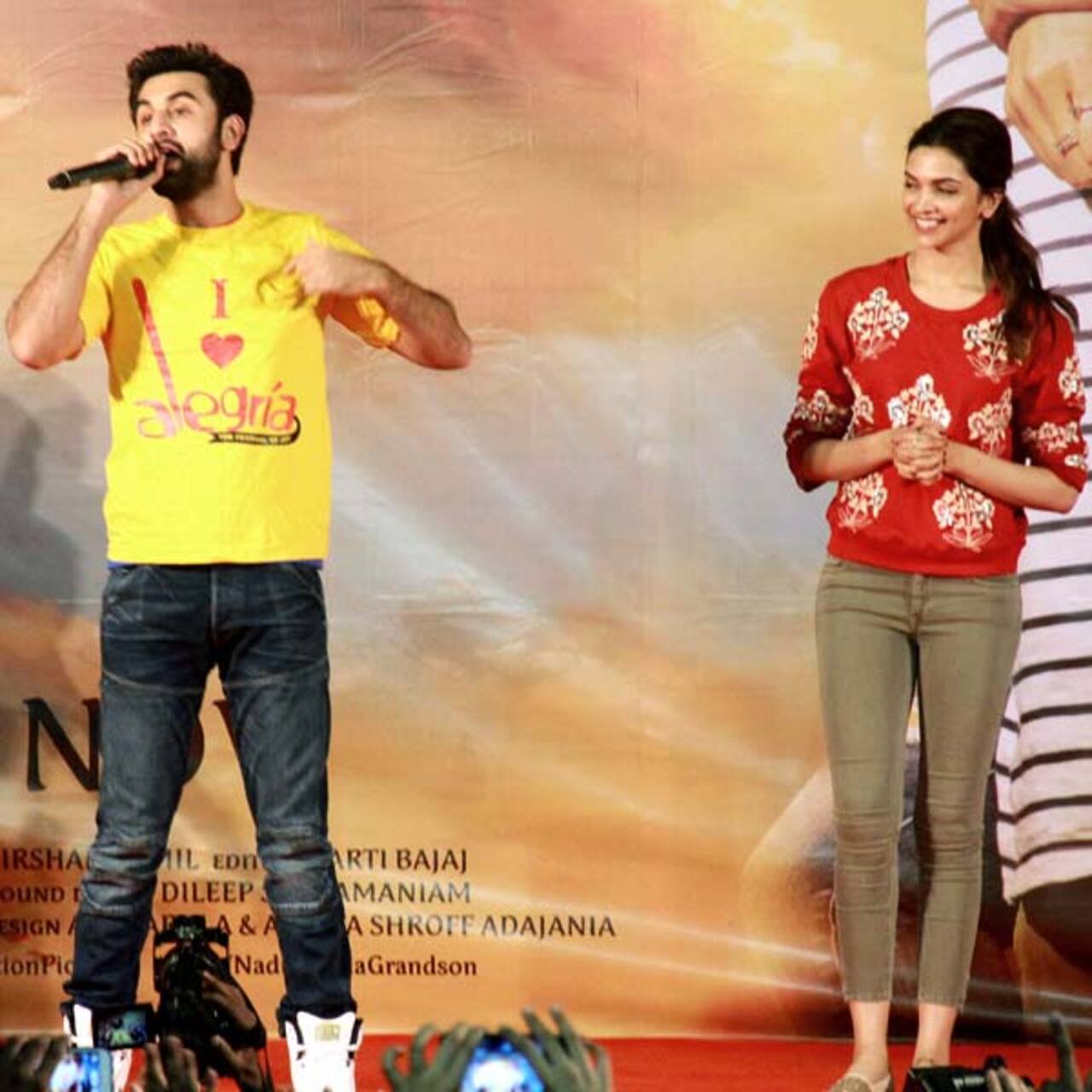 Deepika Padukone and Ranbir Kapoor promote ‘Tamasha’ at Pillai college