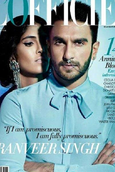 Ranveer Singh wears nose ring for L’Officiel magazine cover shoot ...