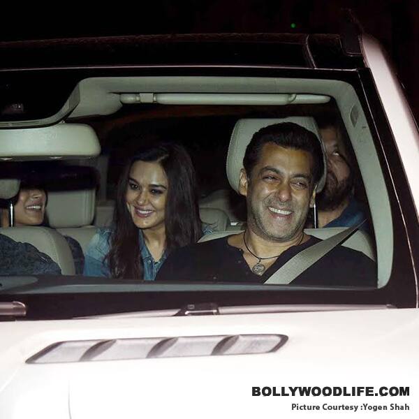 Salman Khan's good friend Preity Zinta arrived with him for the movie screening