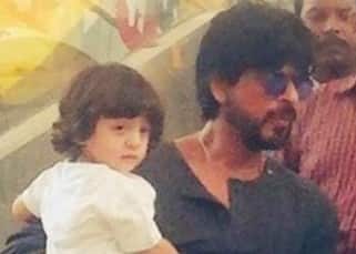 Shah Rukh Khan with son AbRam on sets of Raees'