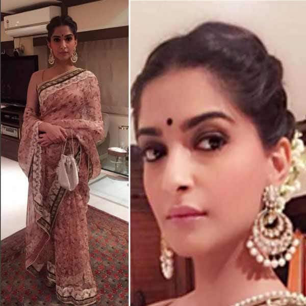 Sonam Kapoor Carrying These Pretty Earrings Saree Was The Outfit Sonam Kapoor Carrying These Pretty Earrings