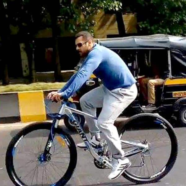 Spotted Salman Khan cycling on Mumbai streets