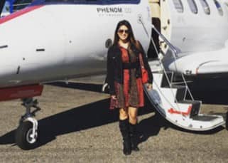 Sunny Leone poses with private jet in Las Vegas, New York