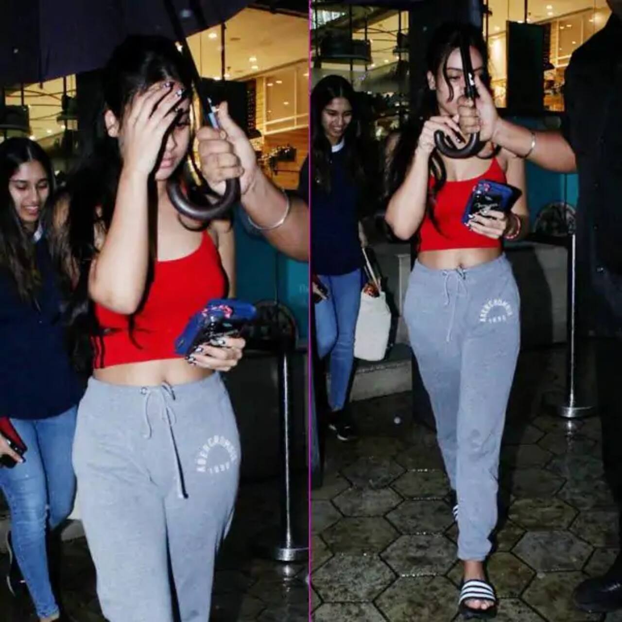 Nysa Devgan snapped outside a restaurant after a dinner date with friends
